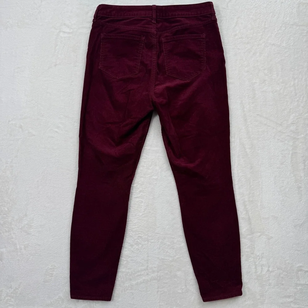 Gap‎ Corduroy Pants Womens 10/30R Burgundy High Rise Universal Legging Slim Fit